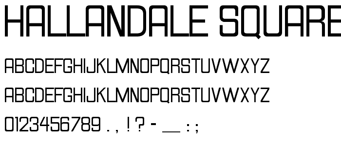 Hallandale Square JL font